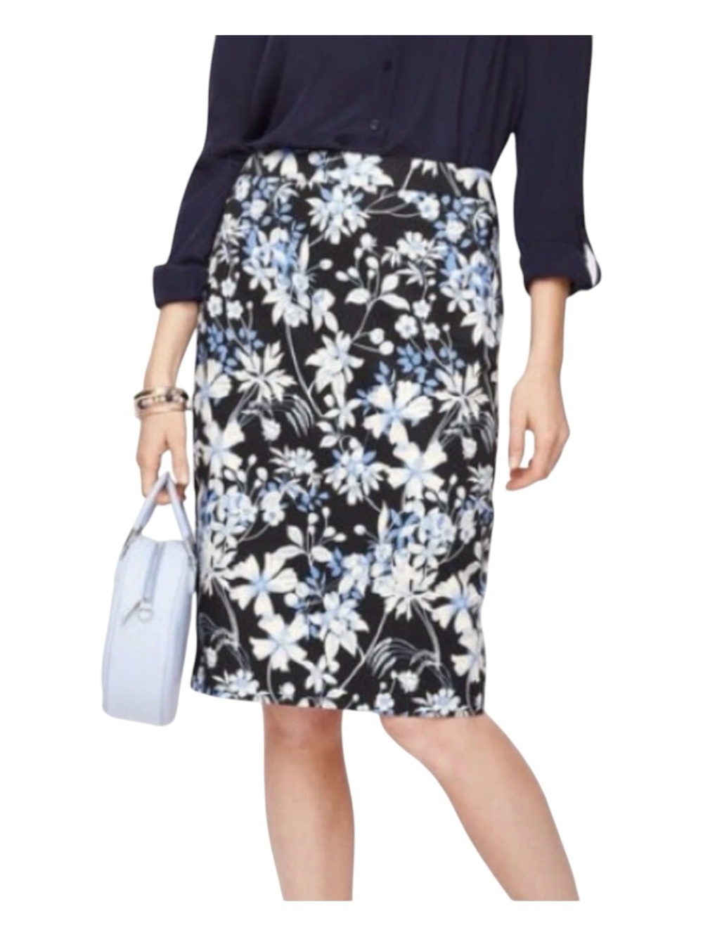 TALBOTS Garden Floral Pencil Skirt